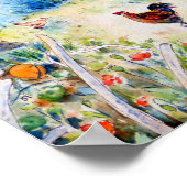 Waterverf Chickens en Hen House Poster (Hoek)