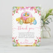 Waterverf Chicks Cake Spring Easter Baby shower Bedankkaart (Staand voorkant)