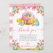 Waterverf Chicks Cake Spring Easter Baby shower Bedankkaart (Voorkant / Achterkant)