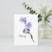 Waterverf Chicory Flowers Briefkaart (Staand voorkant)