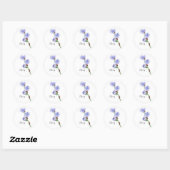 Waterverf Chicory Flowers Ronde Sticker (Vel)
