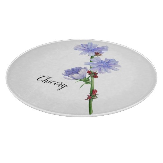 Waterverf Chicory Flowers Snijplank (Hoek)