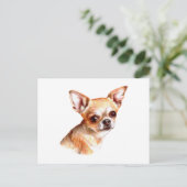 Waterverf Chihuahua Briefkaart (Staand voorkant)