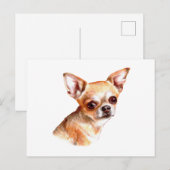 Waterverf Chihuahua Briefkaart (Voorkant / Achterkant)