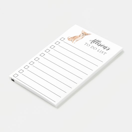 Waterverf Chihuahua Dog op maat gemaakt om lijst t Post-it® Notes (Schuin)