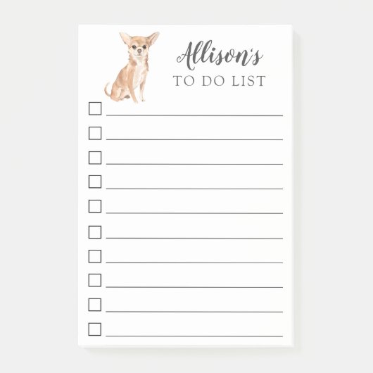 Waterverf Chihuahua Dog op maat gemaakt om lijst t Post-it® Notes (Voorkant)