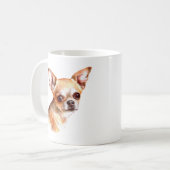Waterverf Chihuahua Koffiemok (Voorkant links)