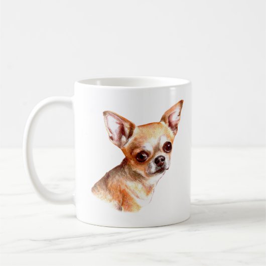 Waterverf Chihuahua Koffiemok (Links)