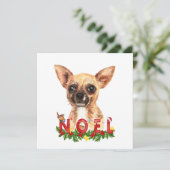 Waterverf Chihuahua Noel Kerstmis Kaart (Staand voorkant)