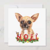 Waterverf Chihuahua Noel Kerstmis Kaart (Voorkant)