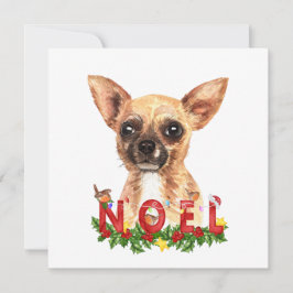 Waterverf Chihuahua Noel Kerstmis Kaart