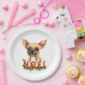 Waterverf Chihuahua Noel Kerstmis Papieren Bordje (Feest)