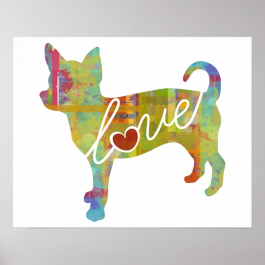 Waterverf Chihuahua Poster (Voorkant)