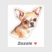 Waterverf Chihuahua Sticker (Vel)