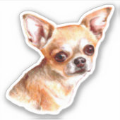 Waterverf Chihuahua Sticker (Voorkant)