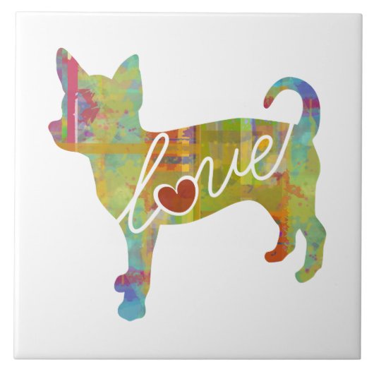 Waterverf Chihuahua Tegeltje (Voorkant)