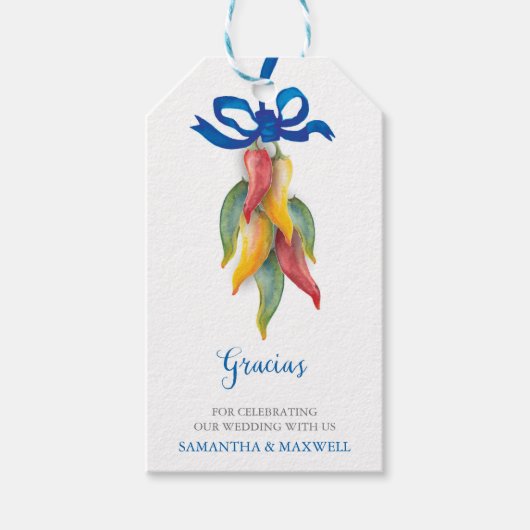 Waterverf Chili Pepper Favor Gift Label Cadeaulabel (Voorkant)