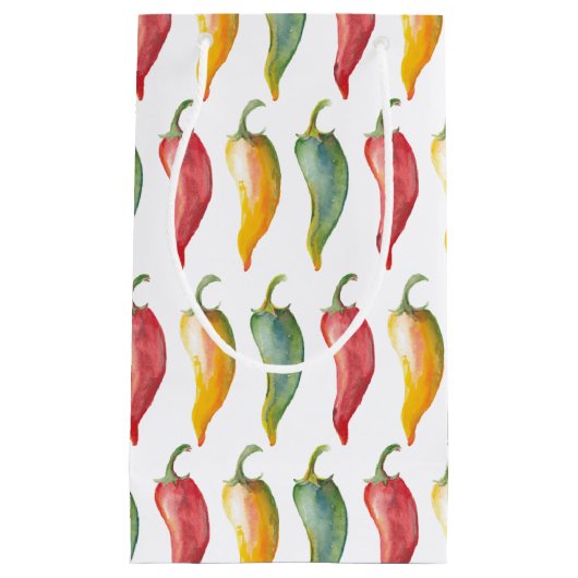 Waterverf Chili Pepper Small Gift Bag Klein Cadeauzakje (Voorkant)