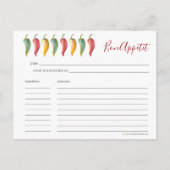 Waterverf Chili Peppers Recipcard Feestdagenkaart (Achterkant)