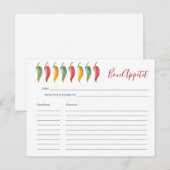 Waterverf Chili Peppers Recipcard Feestdagenkaart (Voorkant / Achterkant)