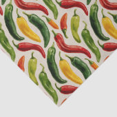 Waterverf Chilipeper Patroon Tissuepapier (Detail)