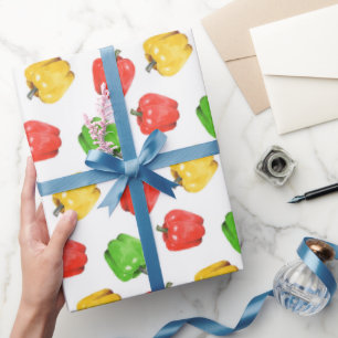 Waterverf Chilipepers Patroon Cadeaupapier