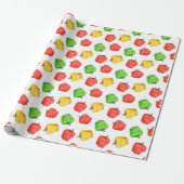 Waterverf Chilipepers Patroon Cadeaupapier (Uitgerold)