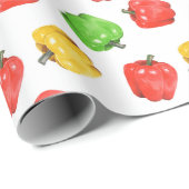 Waterverf Chilipepers Patroon Cadeaupapier (Rol Hoek)