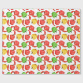 Waterverf Chilli Pepers Patroon Cadeaupapier (Vlak)