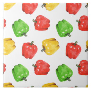 Waterverf Chilli Pepers Patroon  Tegeltje