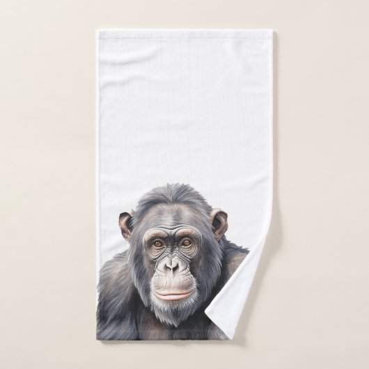Waterverf chimpansee aap schilderen kunst bad handdoek (Handdoek)