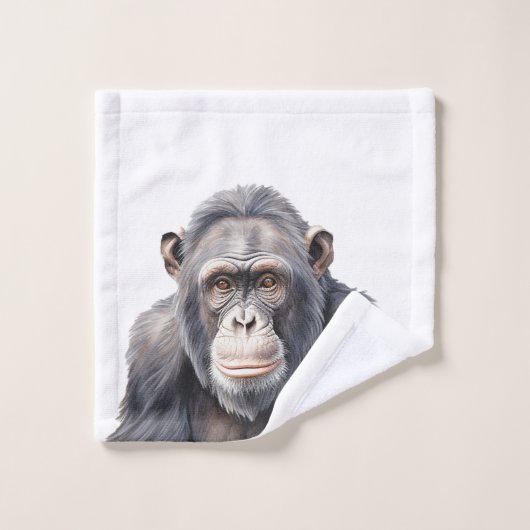 Waterverf chimpansee aap schilderen kunst bad handdoek (Wasdoekje)