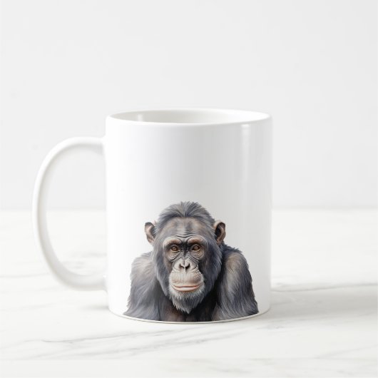 Waterverf chimpansee aap schilderen kunst koffiemok (Links)