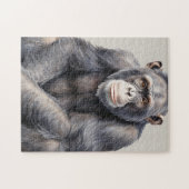Waterverf chimpansee aap schilderen kunst legpuzzel (Horizontaal)