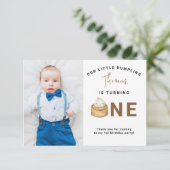 Waterverf Chinees dumpling eerste verjaardagsfeest Bedankkaart (Staand voorkant)