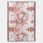 Waterverf Chinese pagode met kersenbloesems (3) Deken (Voorkant Verticaal)