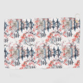 Waterverf Chinese Pagode met Kersenbloesems (4) Golfhanddoek (Horizontaal)