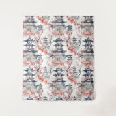Waterverf Chinese Pagode met Kersenbloesems (4) Wandkleed (Voorkant)