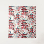 Waterverf Chinese Pagode met Kersenbloesems (8) Wandkleed (Voorkant)