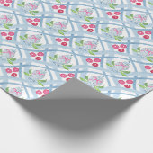 Waterverf Chinoiserie Blauw en Roze Ginger Jars Cadeaupapier (Hoek)