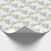 Waterverf Chinoiserie Blauw en Roze Ginger Jars Cadeaupapier (Hoek)