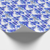 Waterverf Chinoiserie Blauwe Pagoden Cadeaupapier (Hoek)