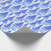 Waterverf Chinoiserie Blauwe Pagoden Cadeaupapier (Hoek)