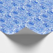 Waterverf Chinoiserie Blauwe Pagoden Cadeaupapier (Hoek)