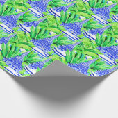 Waterverf Chinoiserie Blauwe Pagoden Cadeaupapier (Hoek)