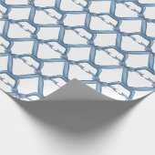 Waterverf Chinoiserie Blue Bows Cadeaupapier (Hoek)