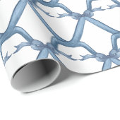 Waterverf Chinoiserie Blue Bows Cadeaupapier (Rol Hoek)