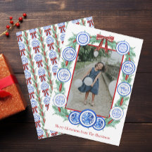 Waterverf Chinoiserie Borden Garland Christmas