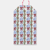 Waterverf Chinoiserie Borden Krans Kerstmis Cadeaulabel (Achterkant)