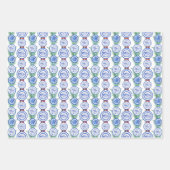 Waterverf Chinoiserie Borden Krans Kerstmis Inpakpapier Vel (Voorkant 3)